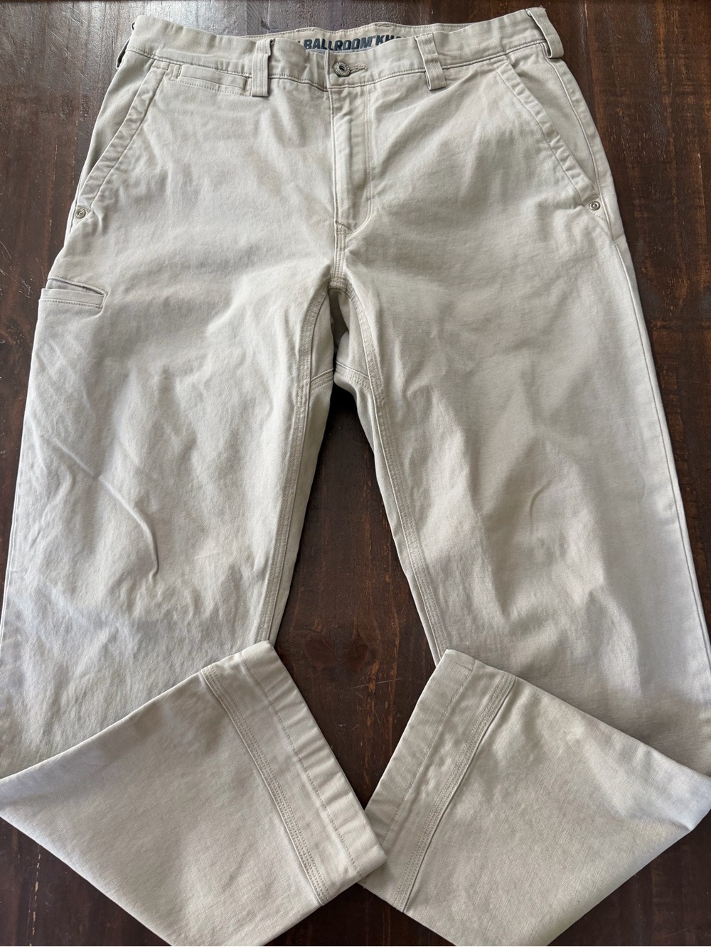 Duluth Trading Company Flex Ballroom Khakis Light Beige Work Pants 32x30